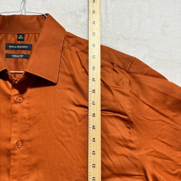 Bellissimo Dress Shirt Long Sleeve Button Up Modern Fit Mens Size 18T - 34/35 - Picture 8 of 10